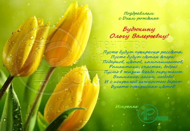 Коллектив Агентства Ризолит-Липецк искренне поздравляет с Днем рождения Будюкину Ольгу Валерьевну!